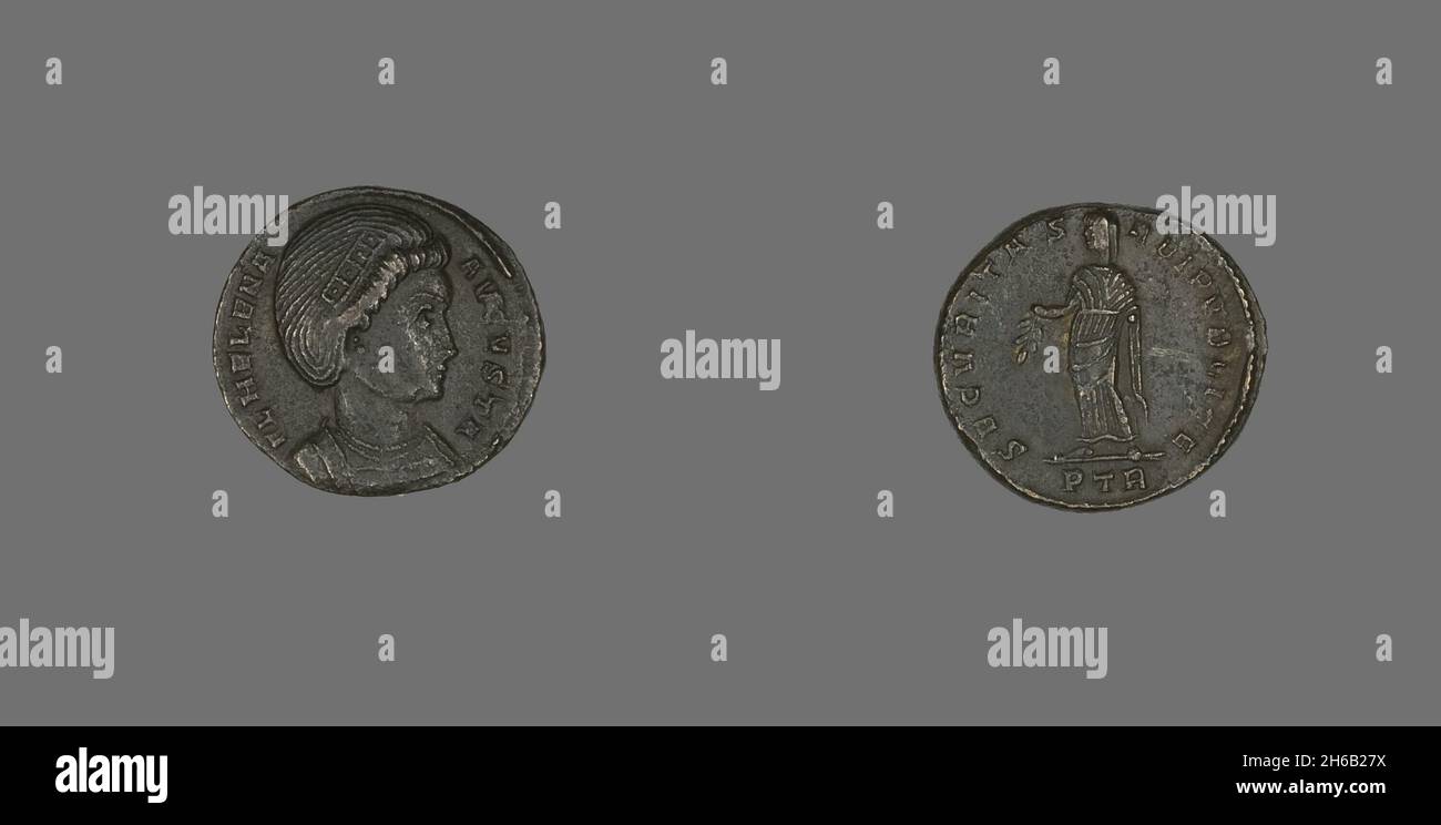 Coin Portraying Empress Helena, 305-306. Stock Photo