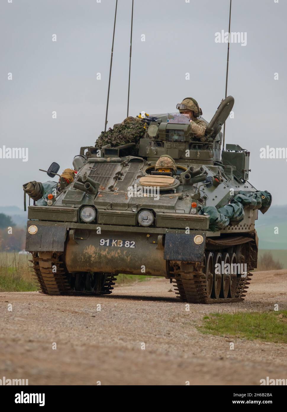 British army FV103 Spartan tracked armored reconnaissance vehicle in ...