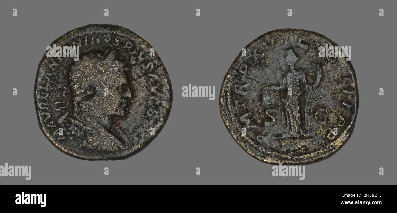 Sestertius (Coin) Portraying Emperor Caracalla, 213. Stock Photo