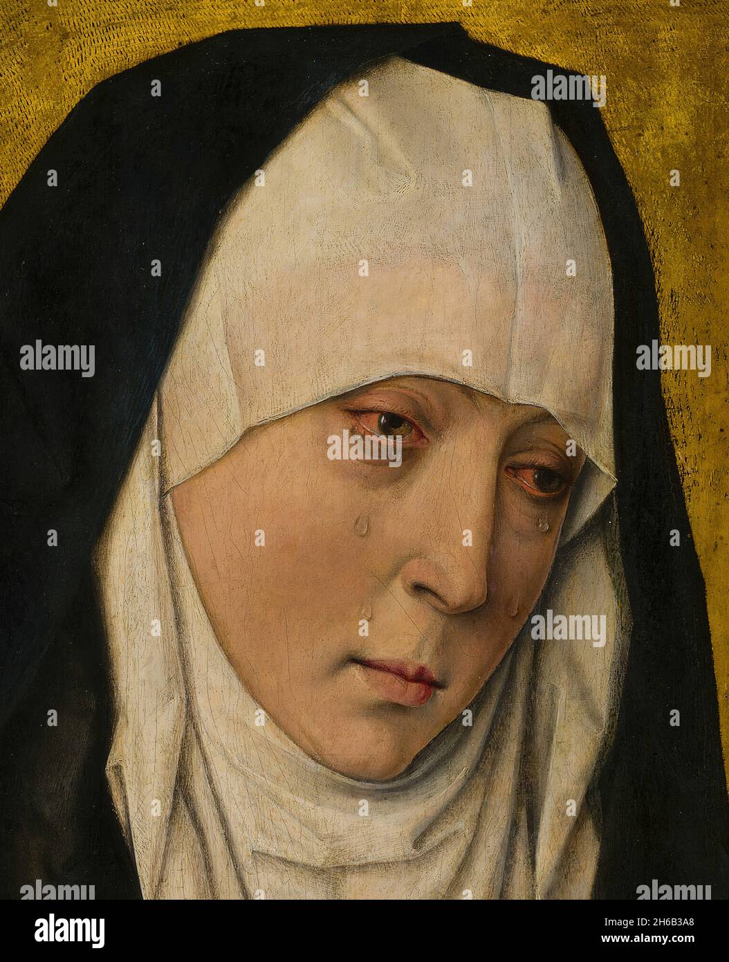 Mater Dolorosa (Sorrowing Virgin), 1480/1500. Detail from a larger artwork. Stock Photo