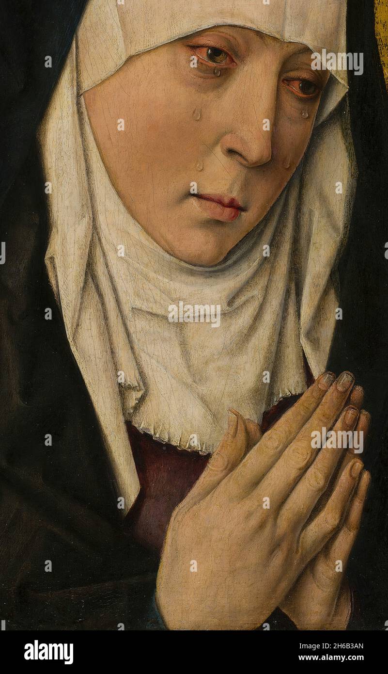 Mater Dolorosa (Sorrowing Virgin), 1480/1500. Detail from a larger artwork. Stock Photo