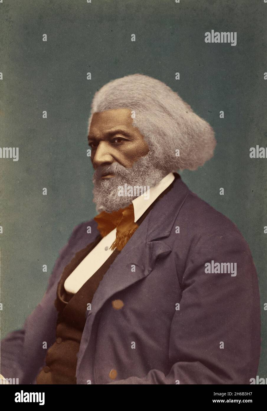 Frederick Douglass, ca. 1880. (Colorised black and white print). Stock Photo