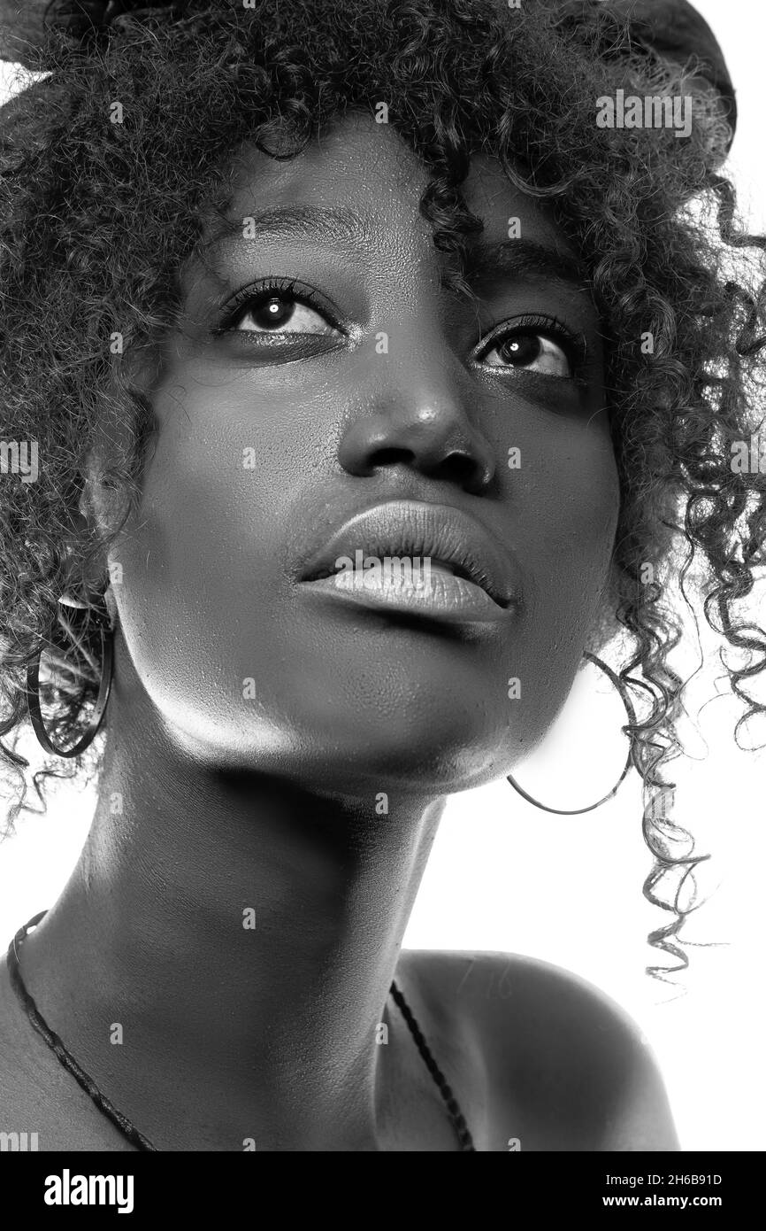 Proud black woman portrait. African american woman face. Stock Photo