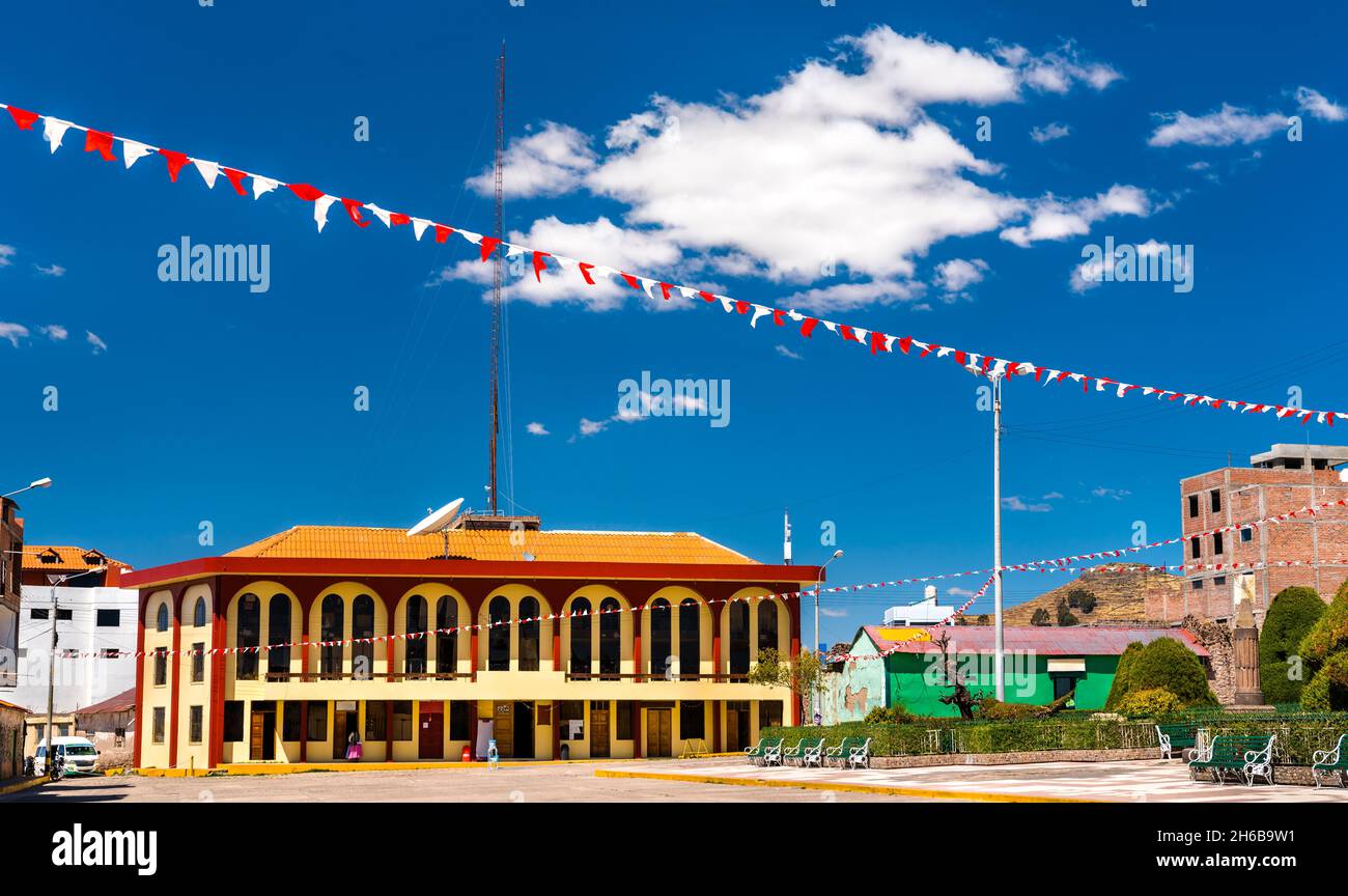 Town hall of Chucuito in Peru Stock Photo
