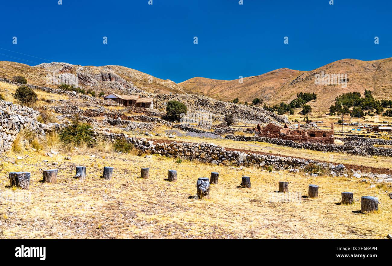 Chullpas of Molloco archaeological site in Peru Stock Photo