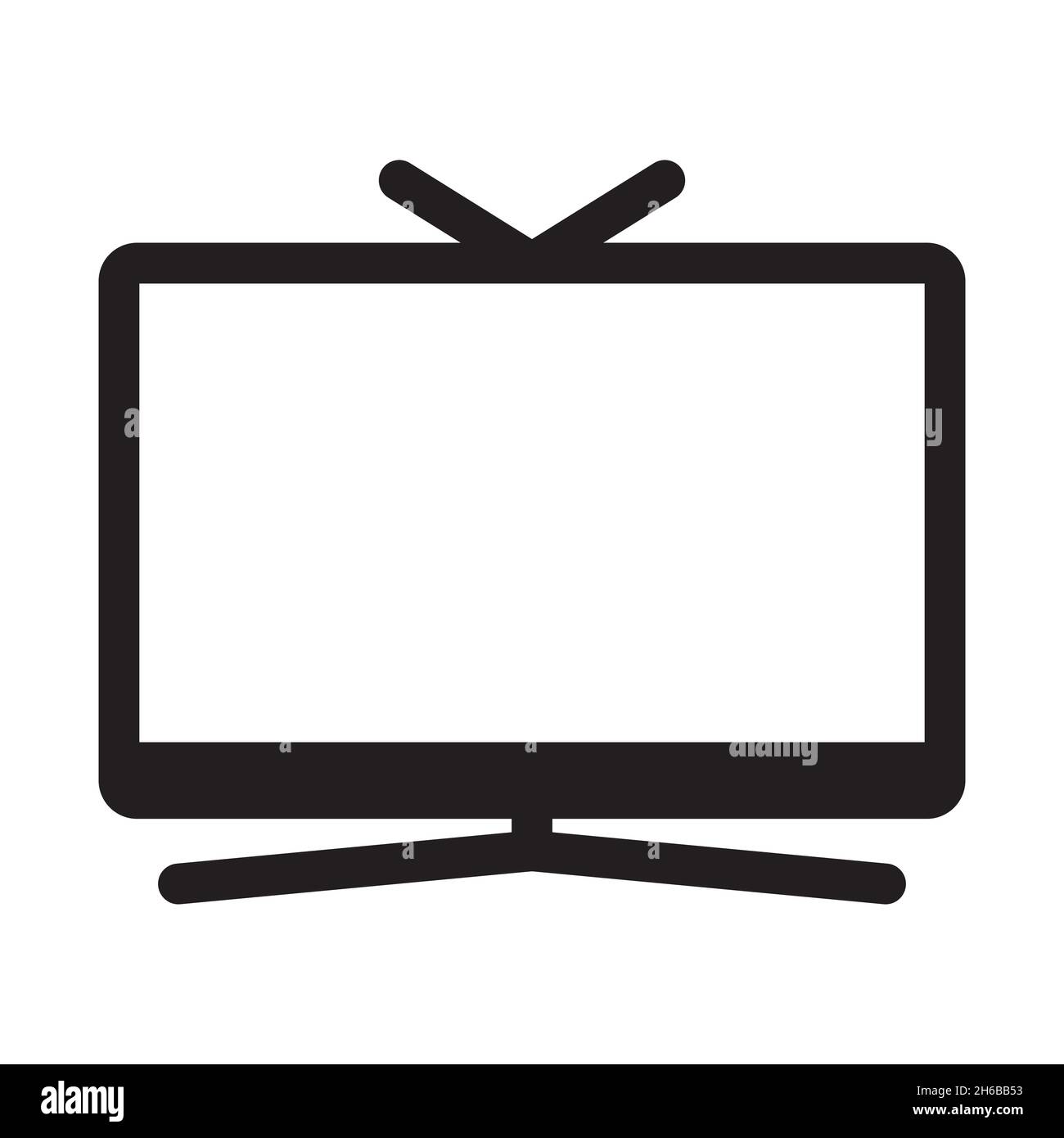 TV icon isolated in Simple style on white background Stock Vector Image ...