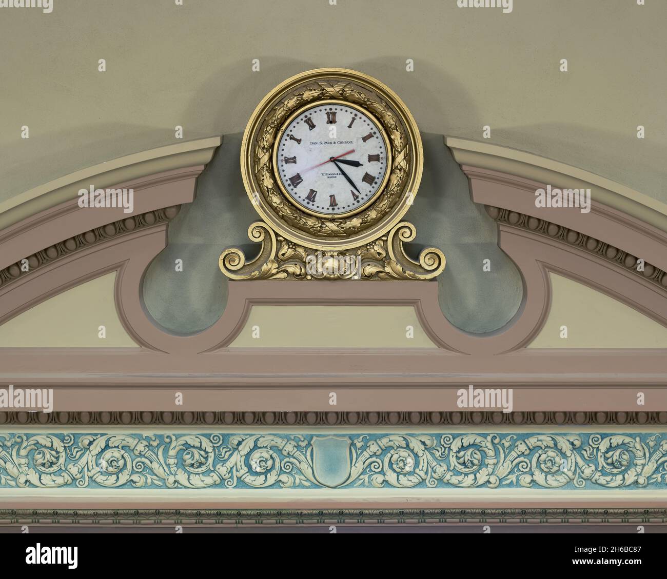 Clock in the Senate Chamber of the Wyoming State Capitolin Cheyenne, Wyoming Stock Photo