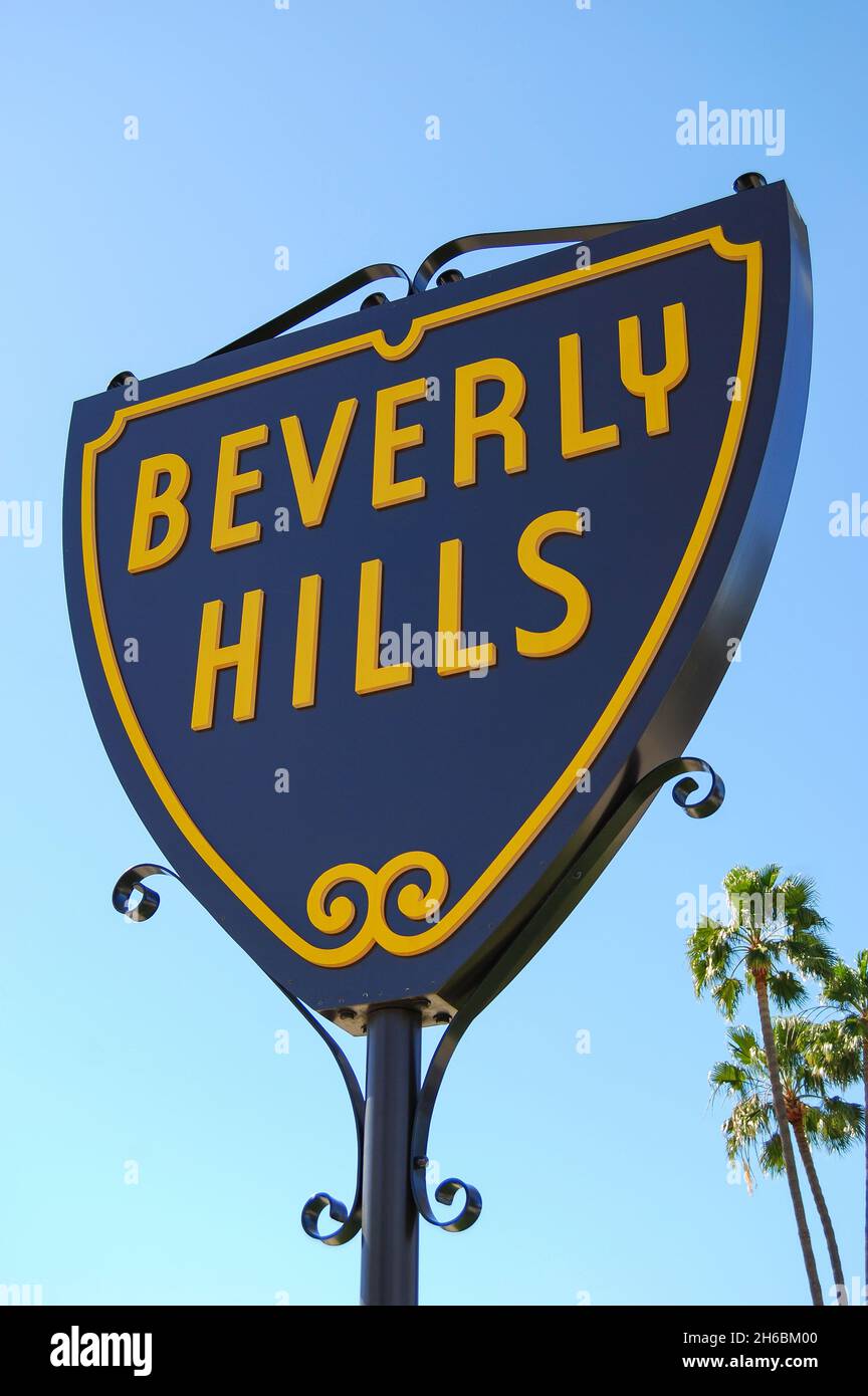 Beverly Hills sign, Beverly Hills, Los Angeles, California, United States of America Stock Photo