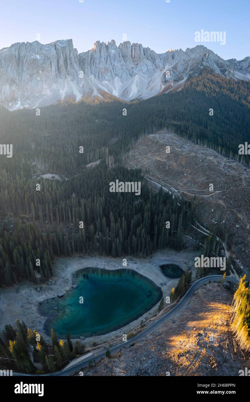 Aerial pine trees alps roads hi-res stock photography and images - Alamy
