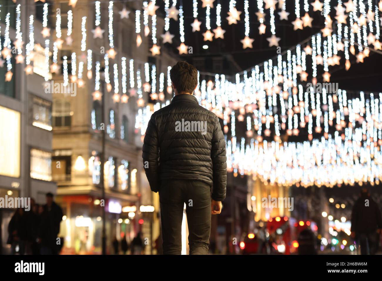 Oxford street christmas lights 2021 hires stock photography and images