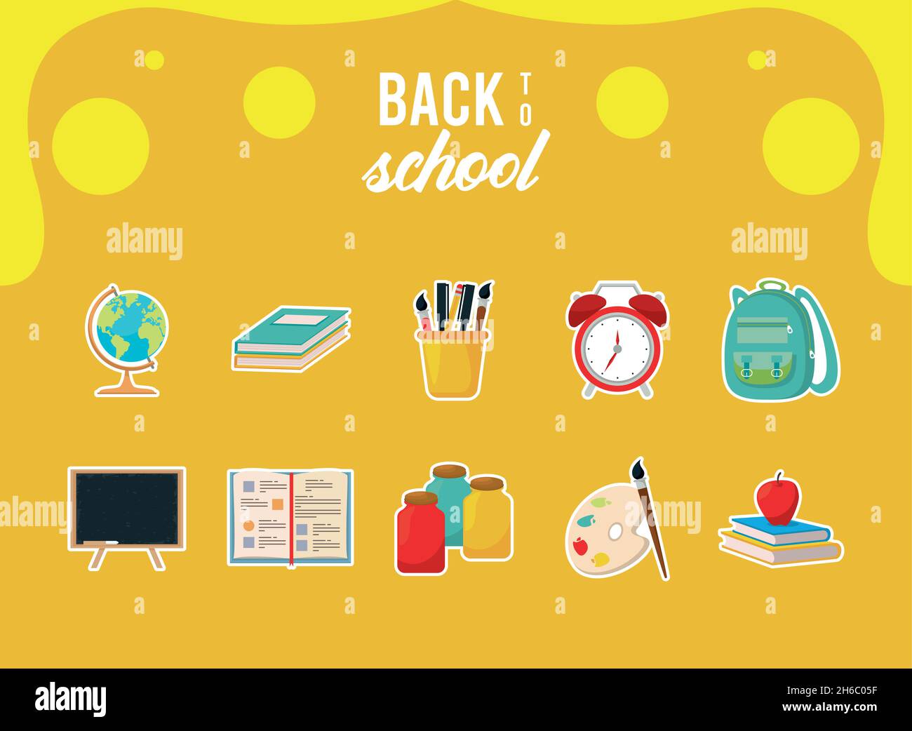 Ten Back To School Supplies Stock Vector Image Art Alamy