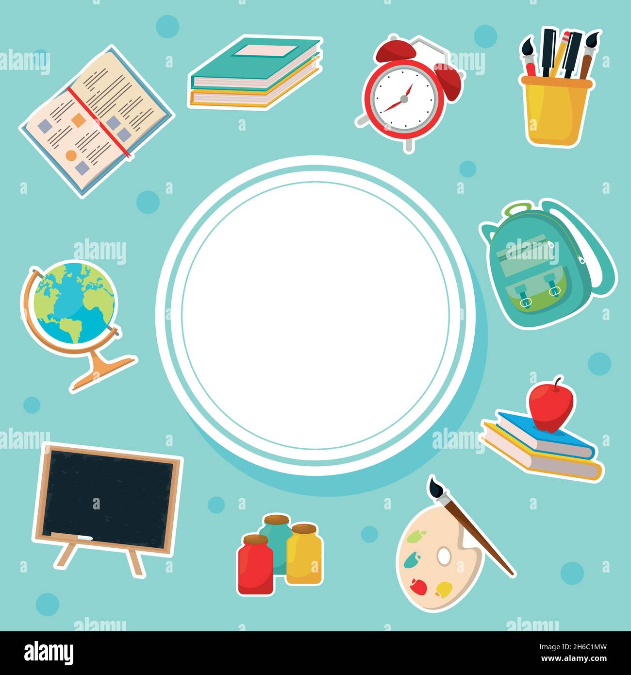 Back To School Supplies Around Stock Vector Image Art Alamy