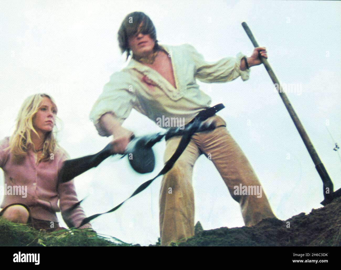 Alexandra Stewart, Joe D'Allesandro, on-set of the Film, 'Black Moon', 20th Century-Fox, 1975 Stock Photo