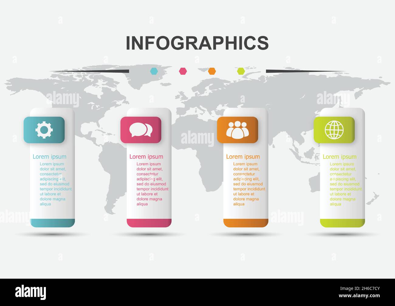 Infographic design template 4 steps of regtangular banners, stock ...