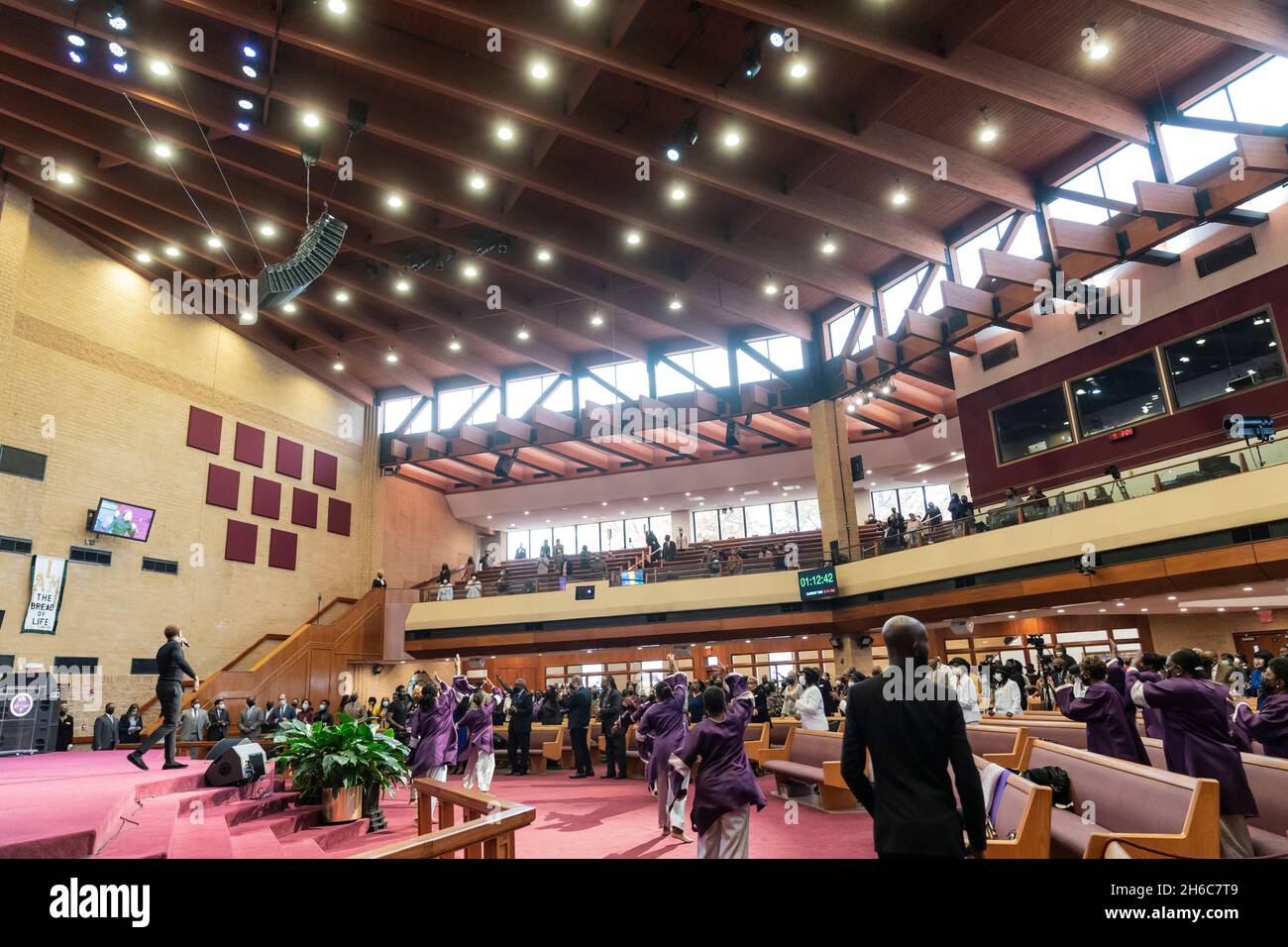 New York, NY November 14, 2021 Choir and dancers perform during