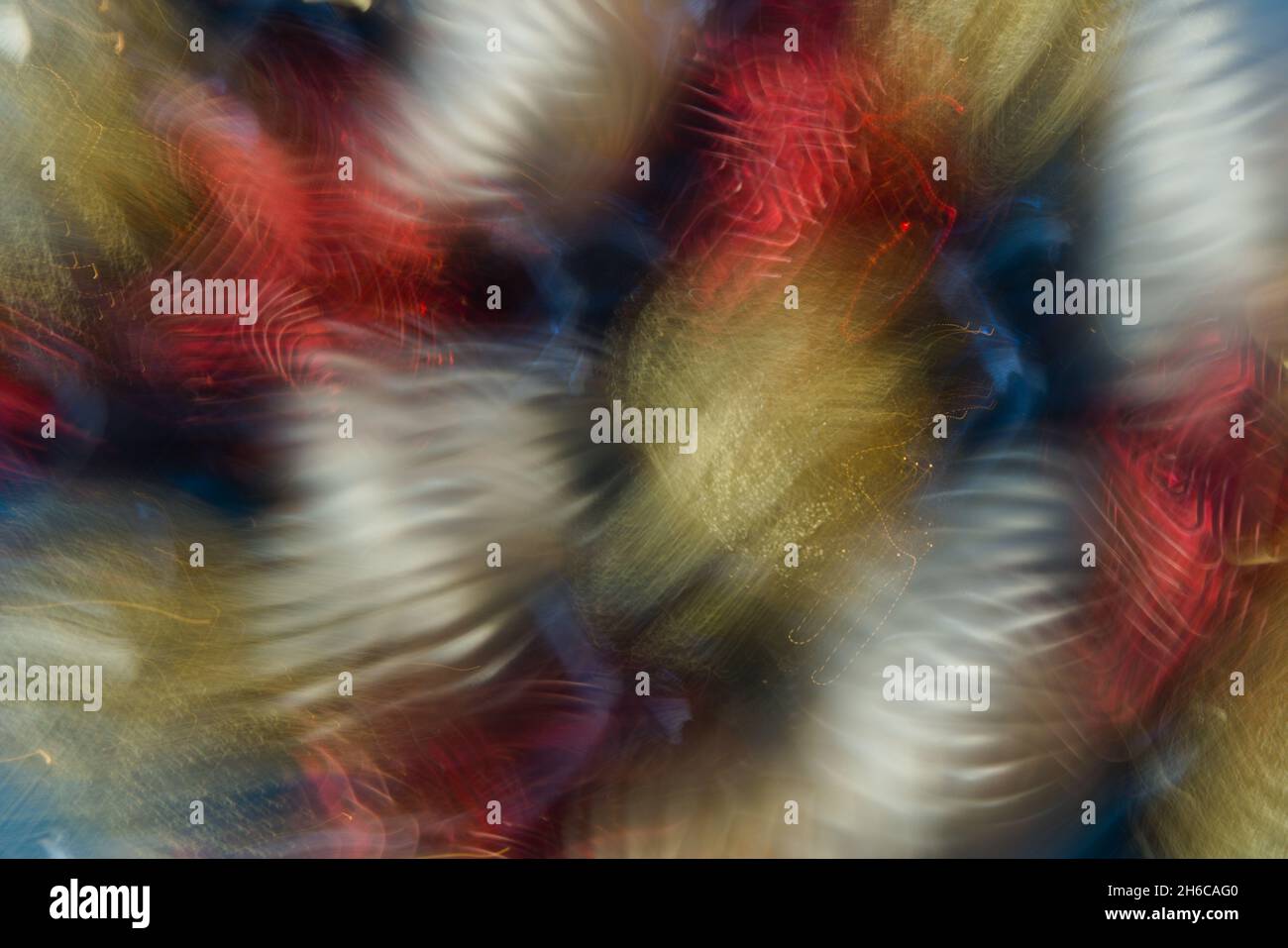 Colorful abstract of burst color fusion, metallic colors literary jumping out of the viewer.   Blur of  decoration, lines, patterns, textures. form Stock Photo