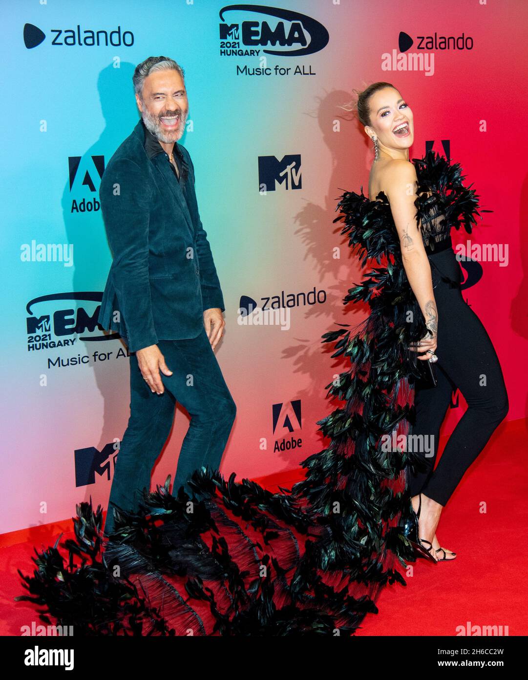 W Ritta Rita Ora and Taika Waititi attending the MTV EMAs 2021 at the Laszlo ...