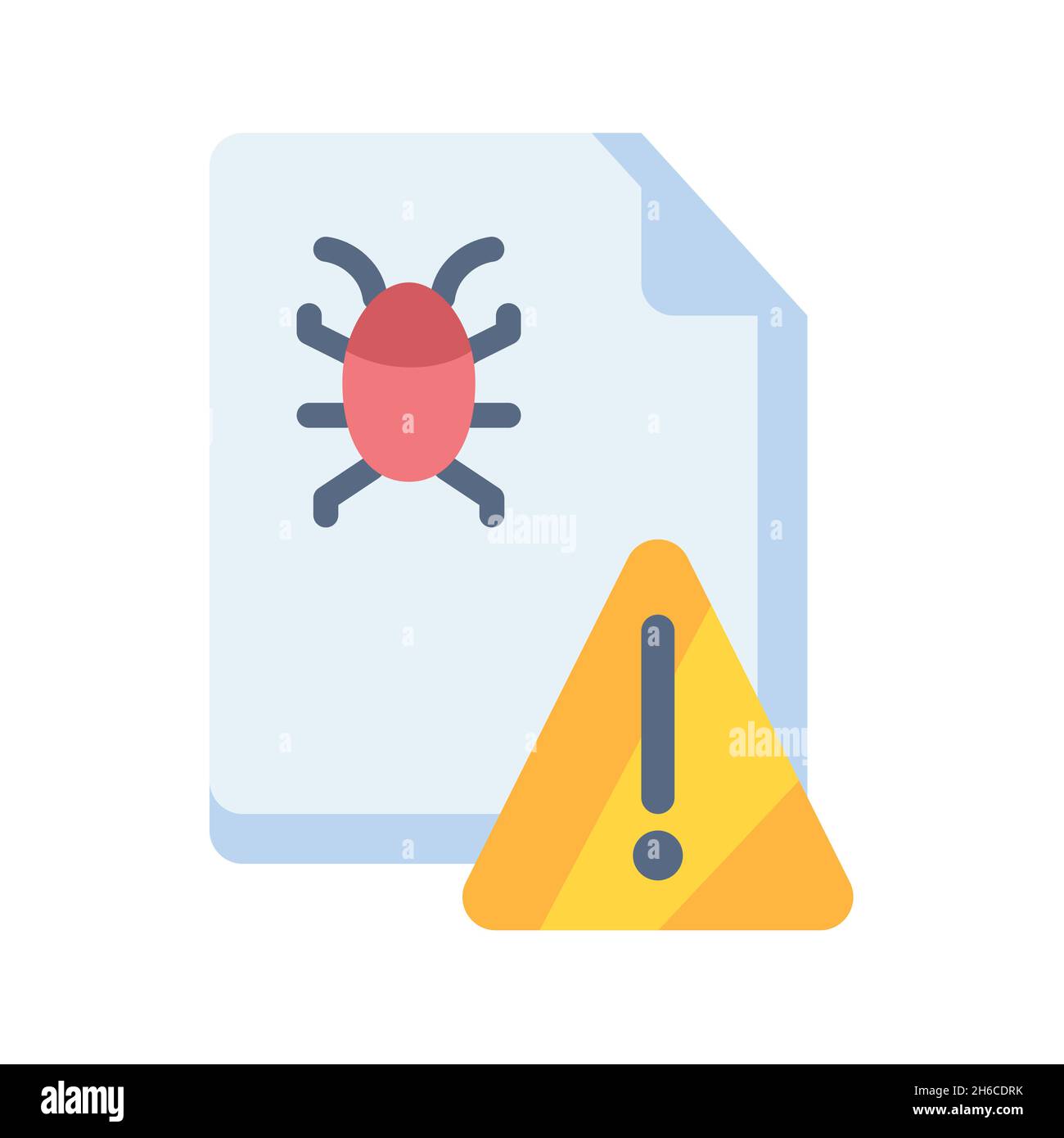 bug detector report alert warning single isolated icon with flat style ...