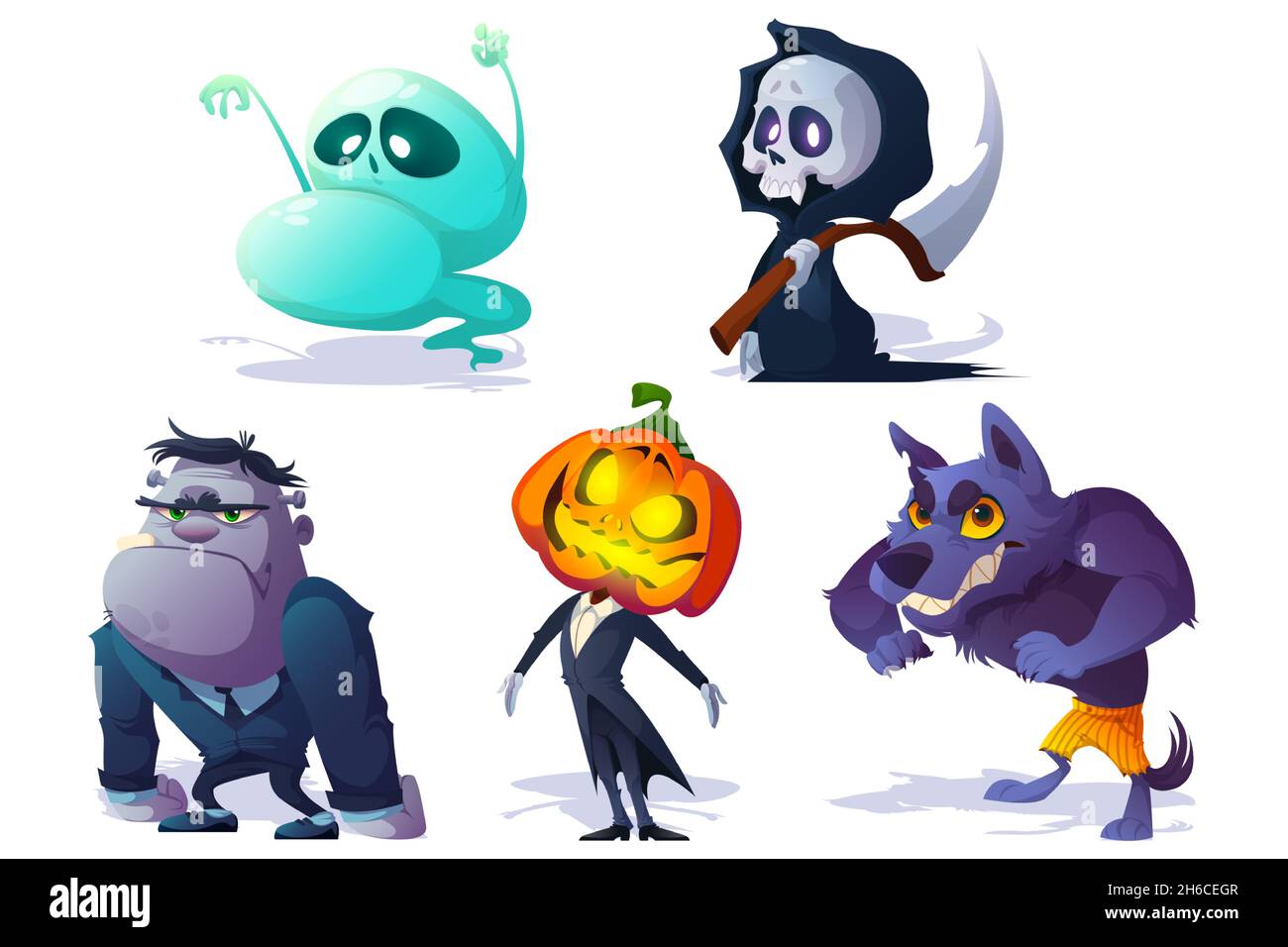 scary cartoon halloween characters