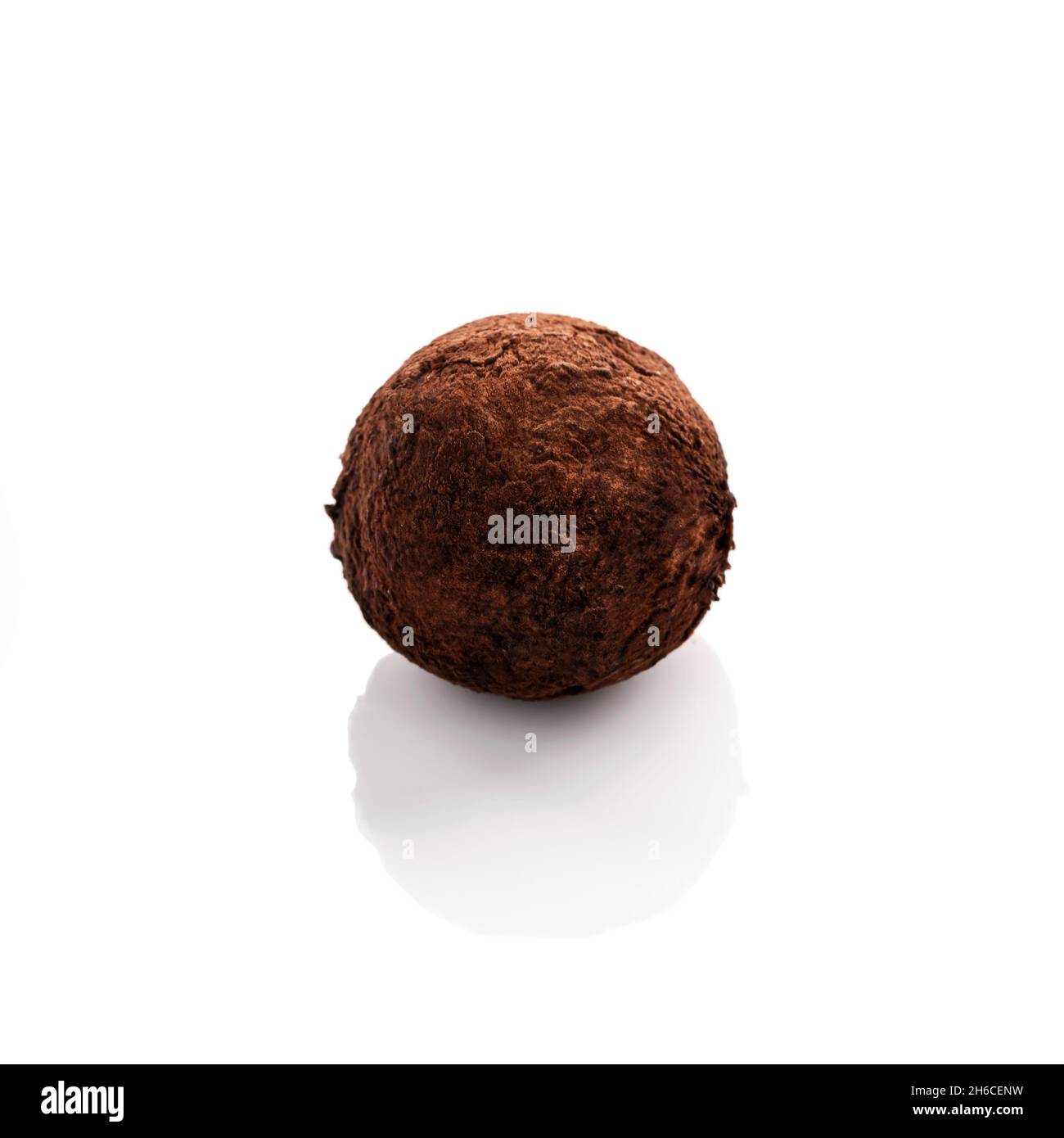 Chocolate truffle isolated on a white background. Front view. Stock Photo
