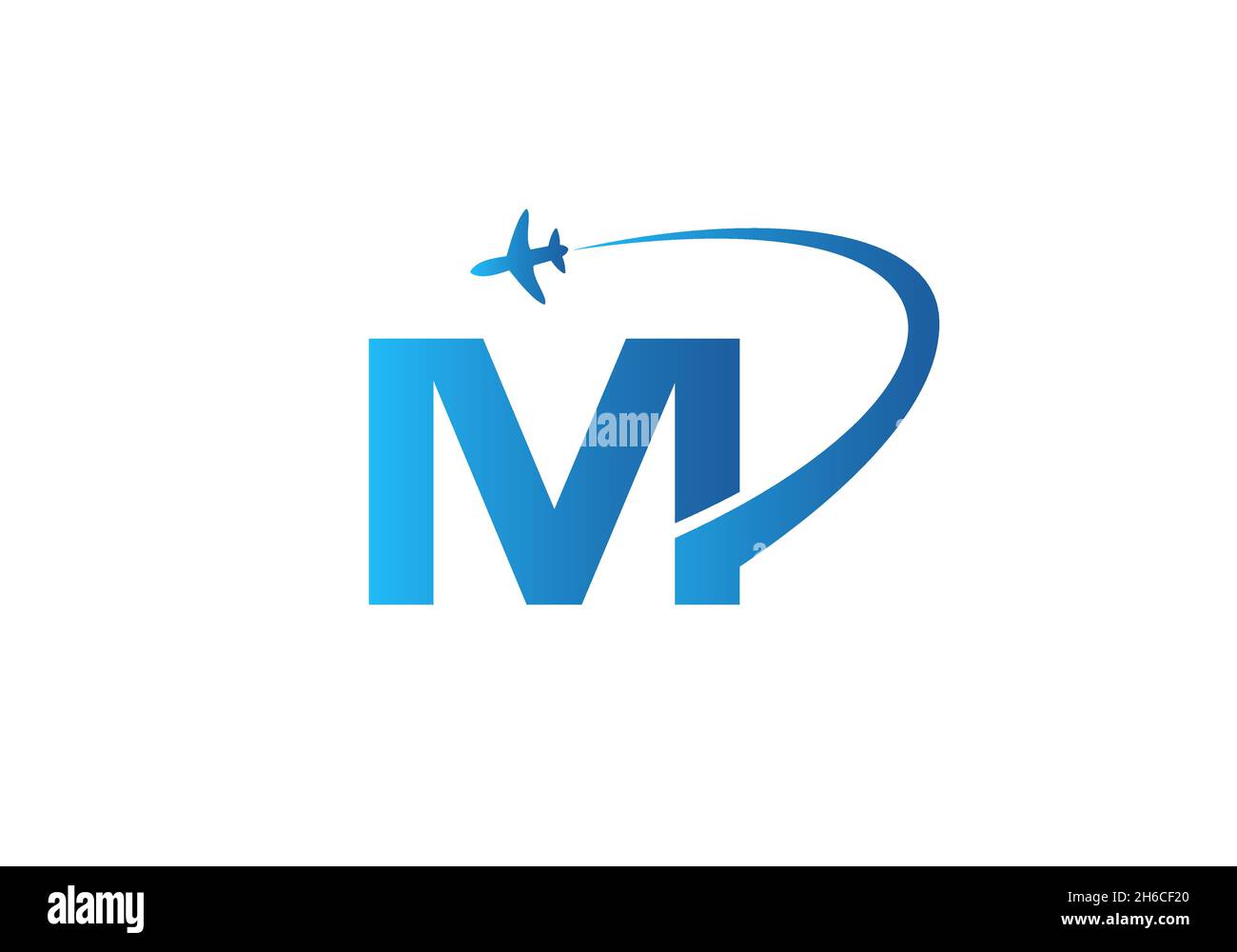 M letter Concept air plane and travel logo. Air Travel Logo Design with ...