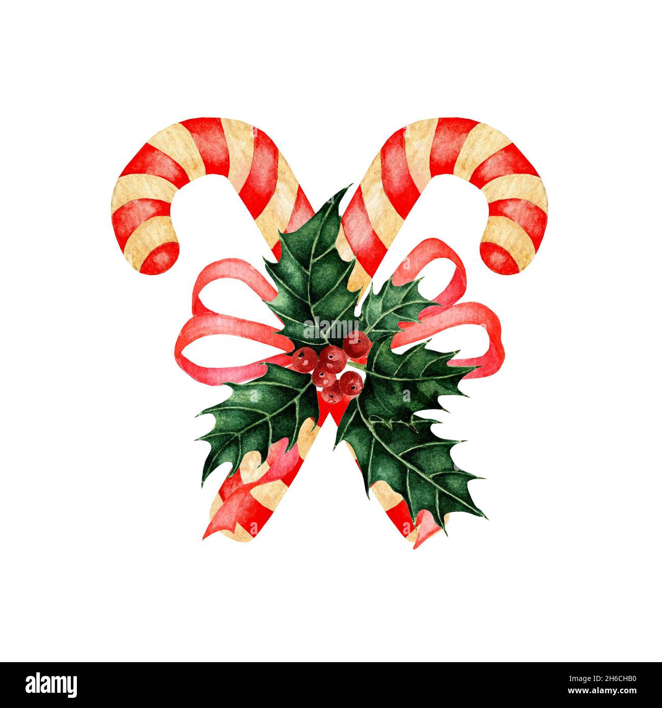 https://c8.alamy.com/comp/2H6CHB0/watercolor-christmas-lollipop-stick-with-red-bow-ribbon-holly-leaves-and-red-berries-sweets-for-the-winter-holiday-christmas-new-year-card-isolate-2H6CHB0.jpg