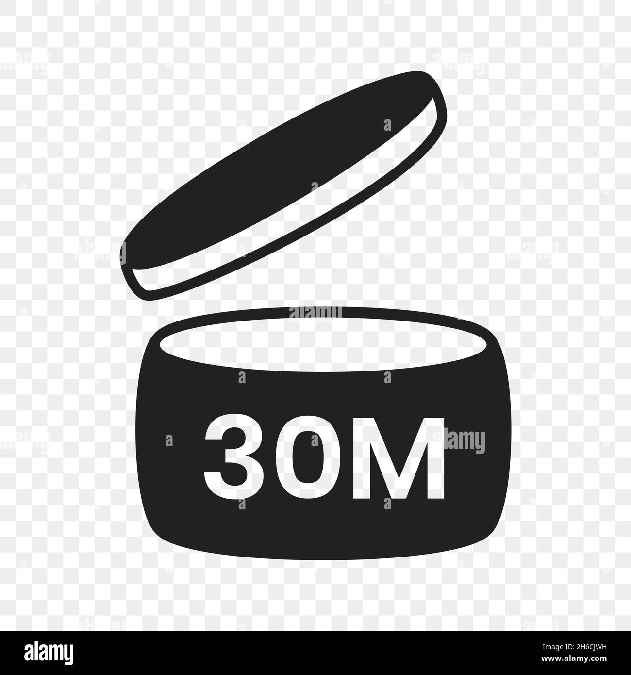 30m period after open pao icon sign flat style design vector illustration Stock Vector Image