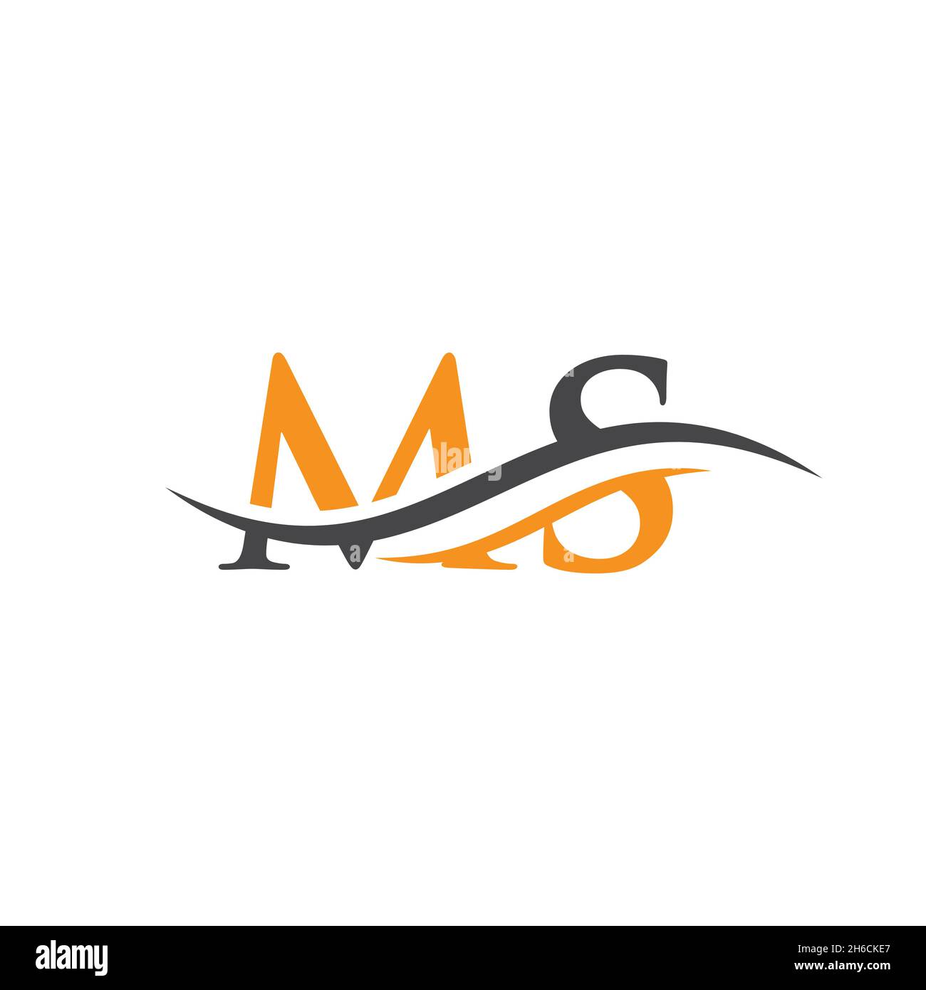 Initial linked letter MS logo design. Modern letter MS logo design vector with modern trendy Stock Vector