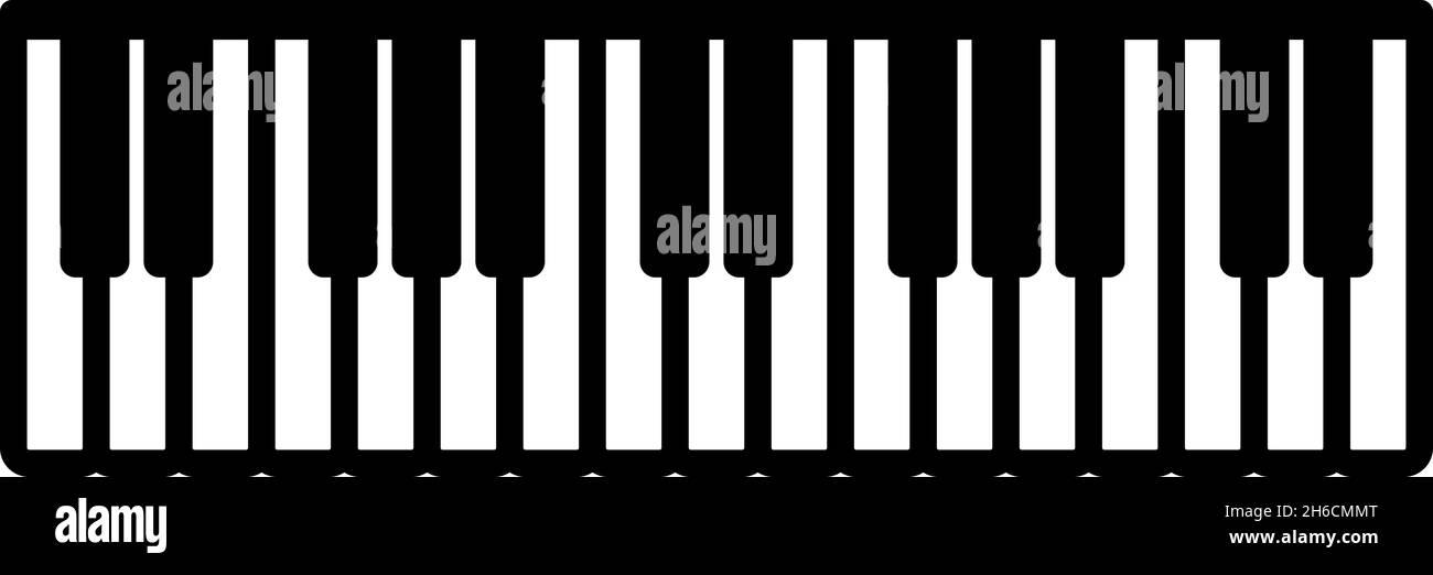 Pianino music keys ivory synthesizer icon black color vector illustration flat style simple image Stock Vector