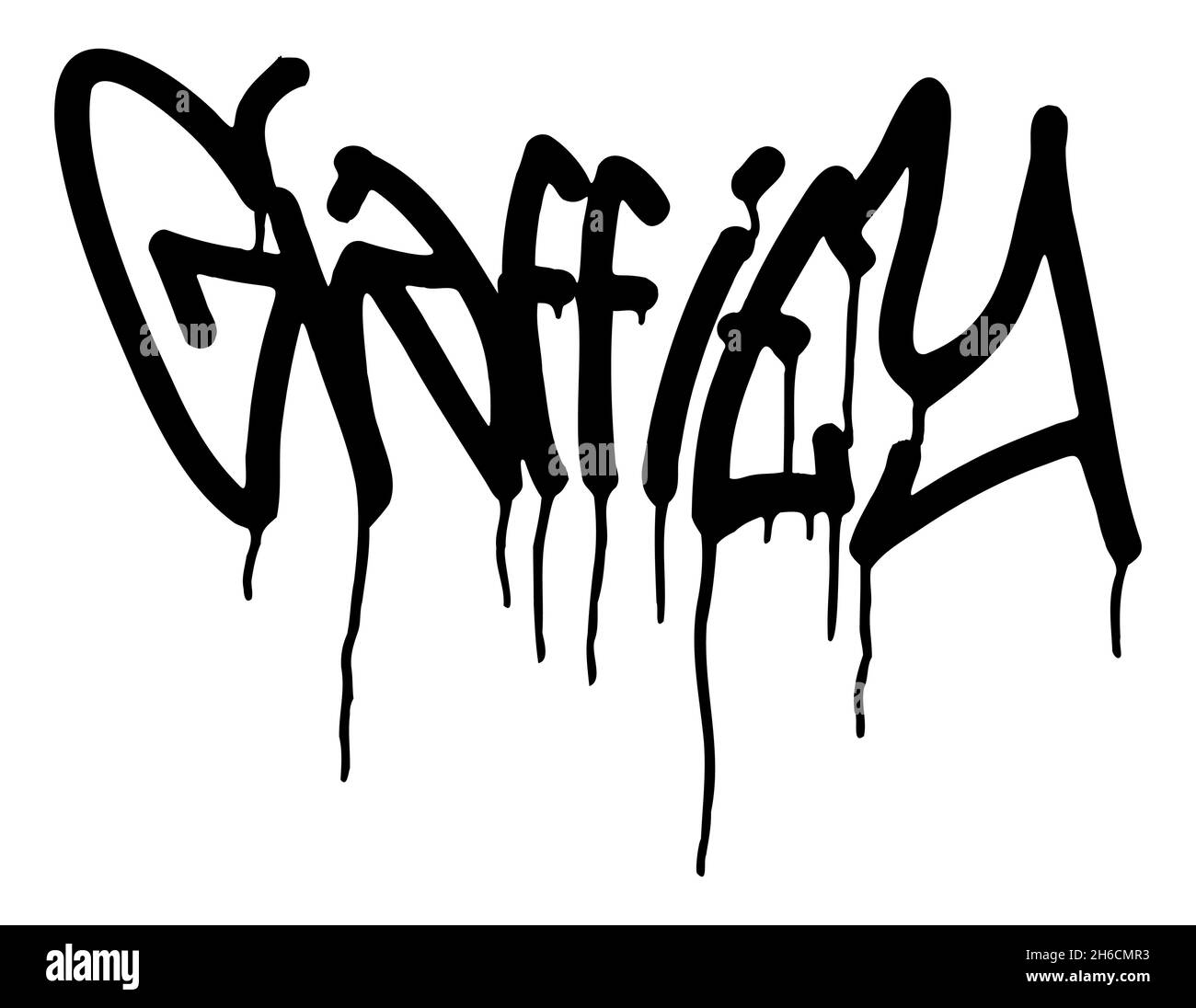 Vector illustration Black graffiti tag lettering Stock Vector Image