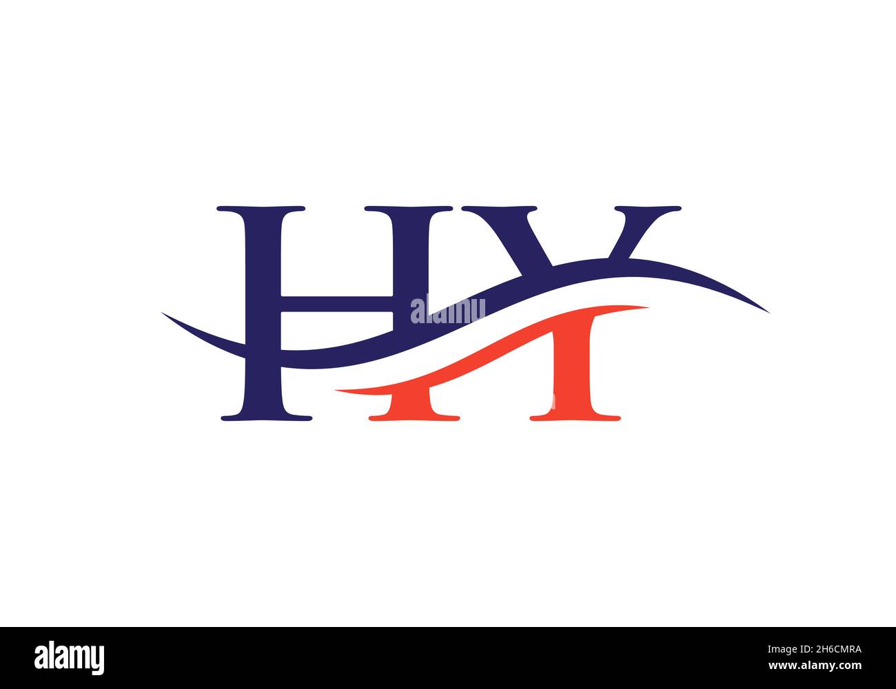 Initial HY letter linked logo vector template. Swoosh letter DP logo design. HY Logo design with modern trendy Stock Vector