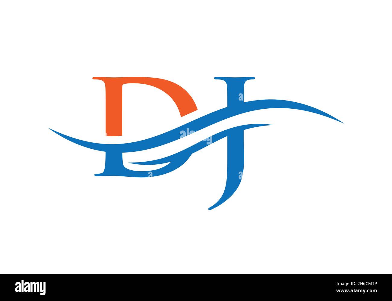 Initial linked letter DJ logo design. Modern letter DJ logo design vector with modern trendy Stock Vector