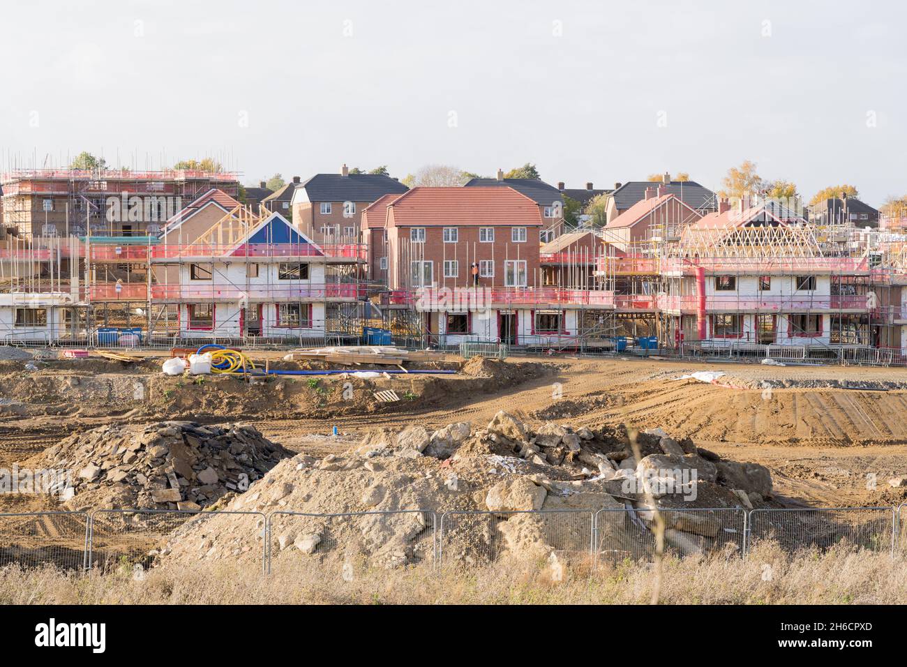 Construction site for new properties Kent England UK Stock Photo Alamy