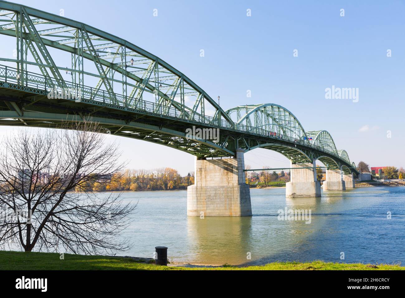 Maria Valeria bridge in Esztergom Stock Photo