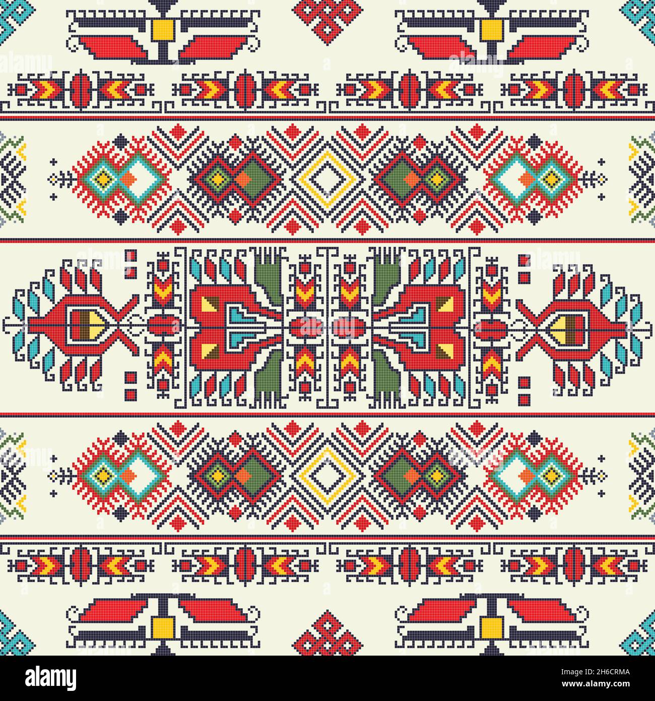 Traditional Bulgarian embroidery vector pattern Stock Vector Image