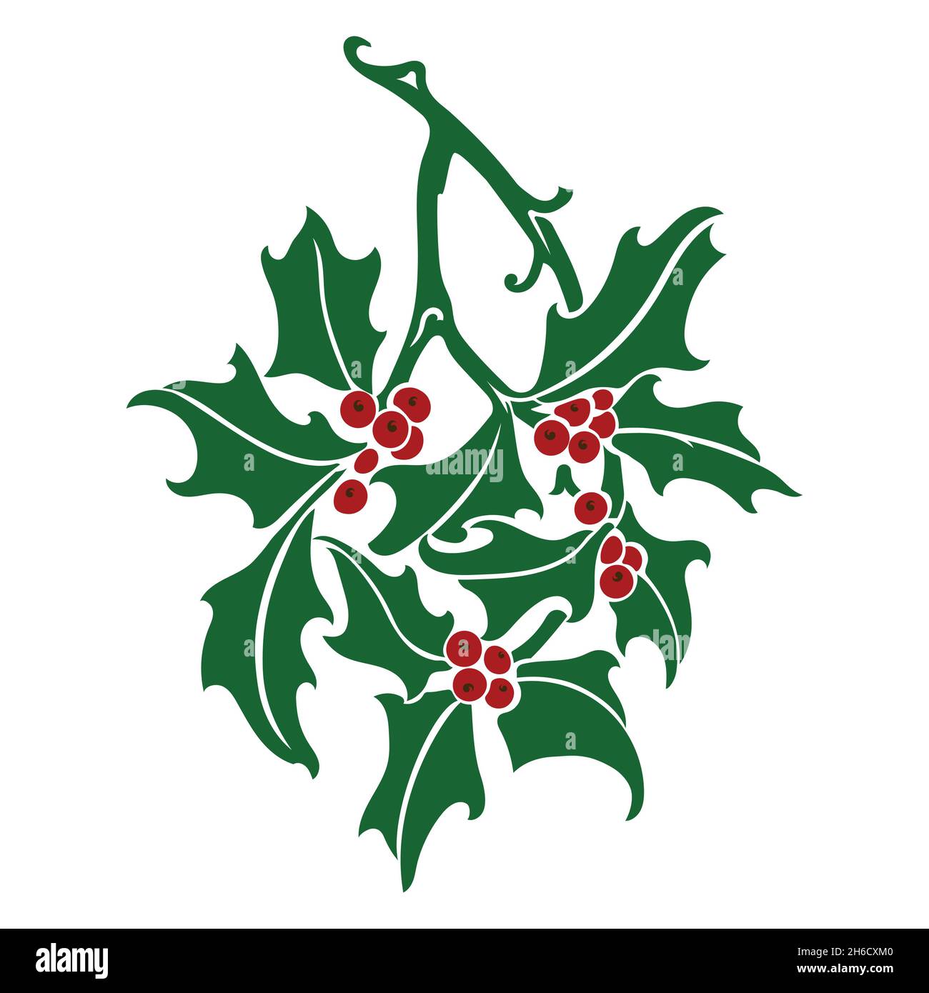 Christmas holly berries and tinsel Royalty Free Vector Image