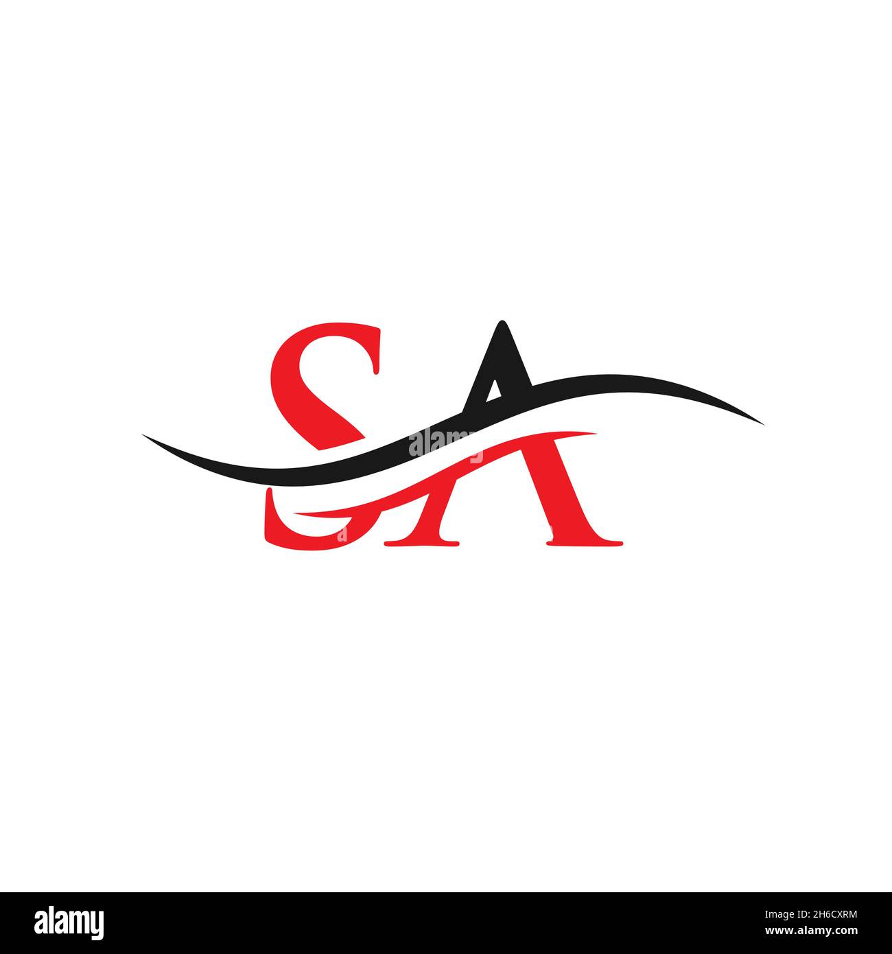 Premium Letter SA Logo Design With Water Wave Concept SA Letter Logo 