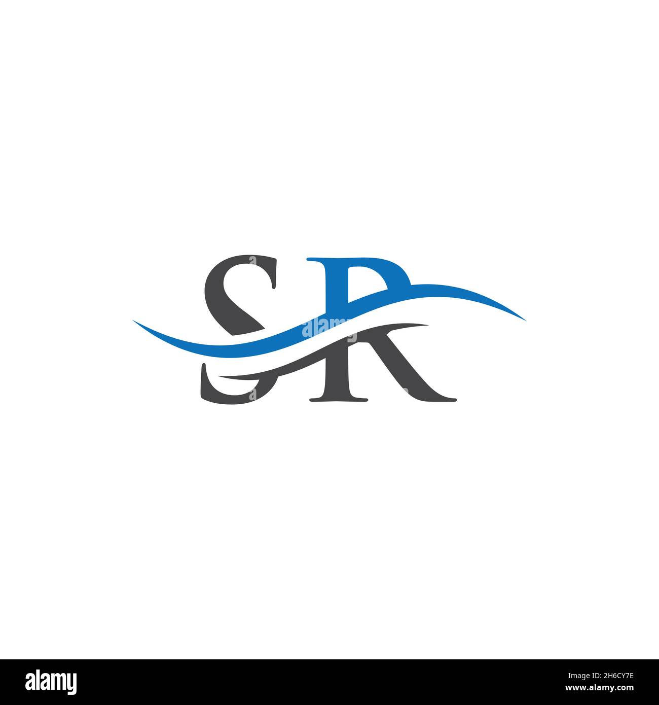 Premium Letter SR Logo Design with water wave concept. SR letter logo design with modern trendy Stock Vector