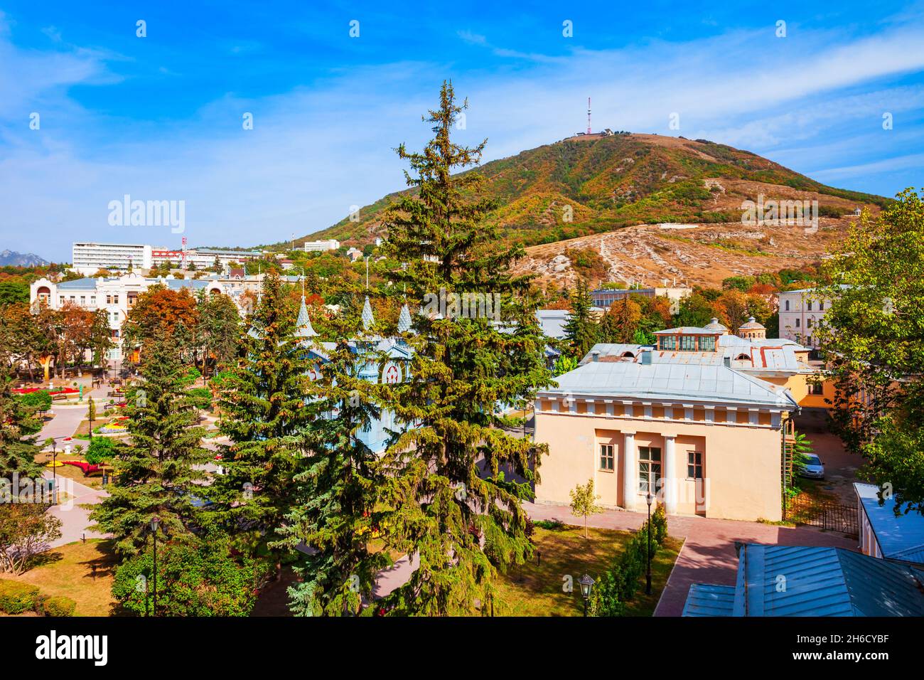 Mashuk mountain in Pyatigorsk, a spa city in Caucasian Mineral Waters region, Stavropol Krai in Russia Stock Photo