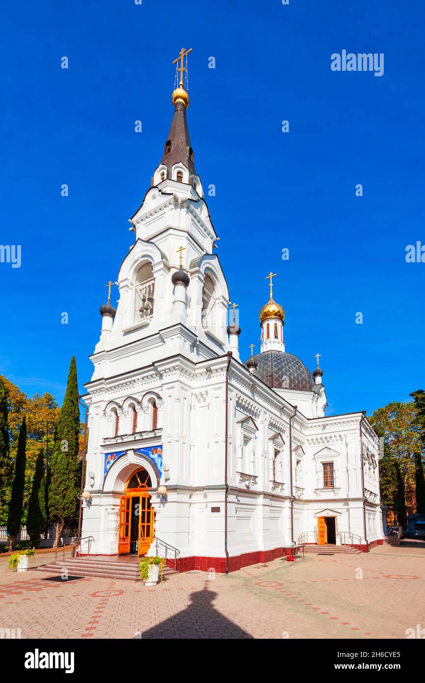 The Cathedral of St. Michael the Archangel is the oldest Orthodox church in Sochi resort city in Russia Stock Photo
