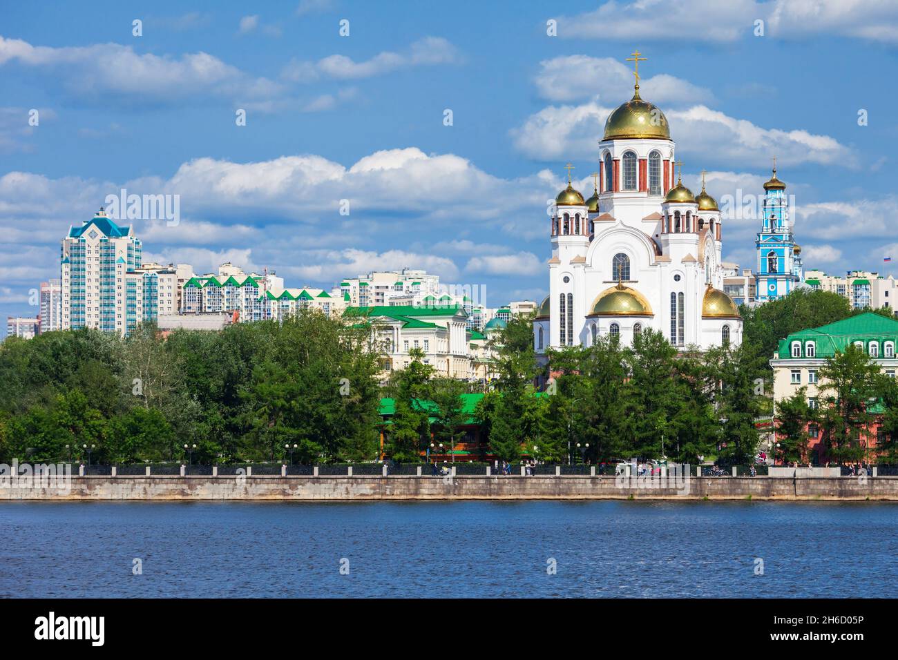 The Church on Blood in Honour of All Saints Resplendent in the Russian Land is a Russian Orthodox church in Yekaterinburg, Russia. Stock Photo