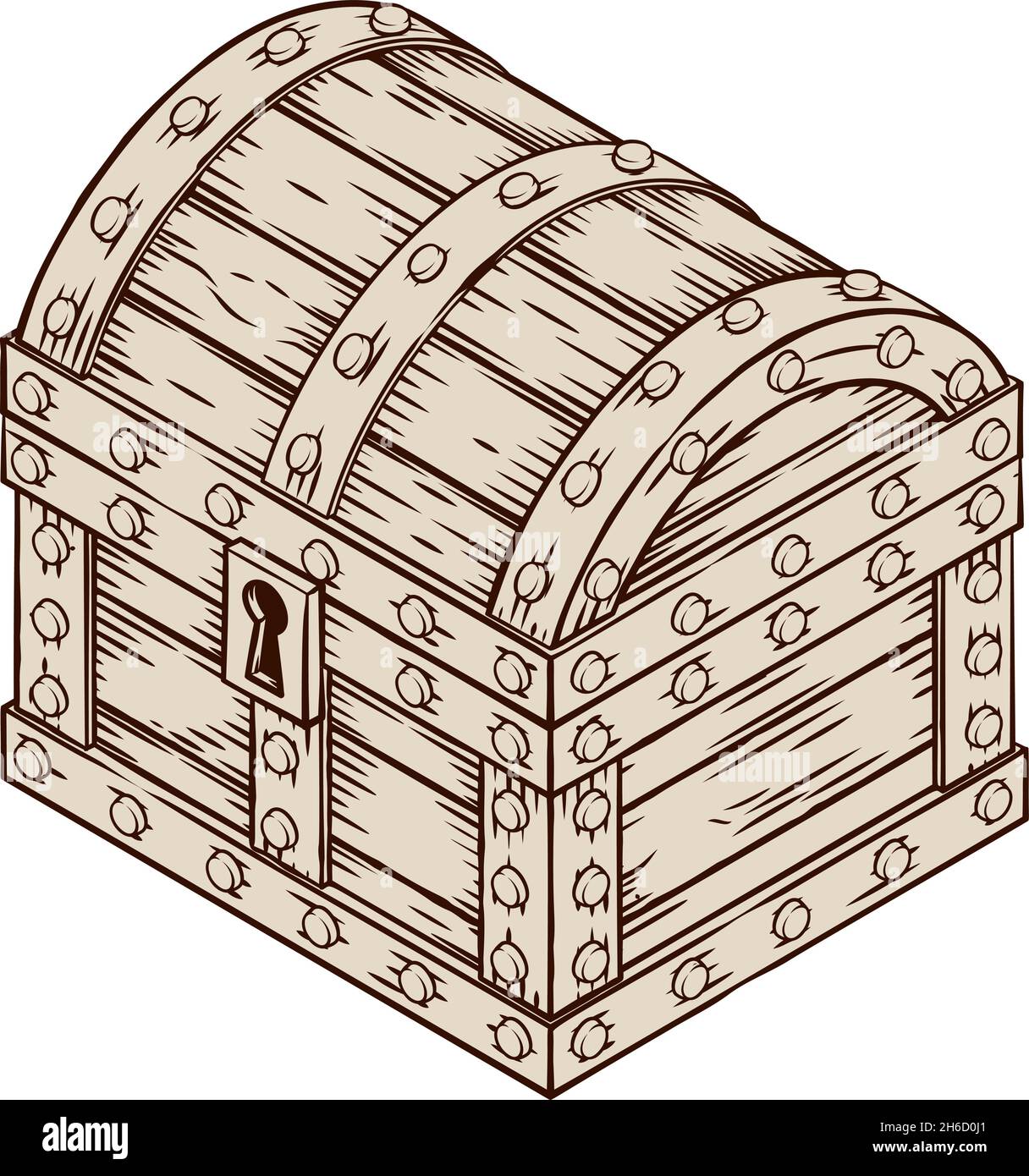 Fantasy Pirates Treasure Chest Vintage Map Icon Stock Vector Image