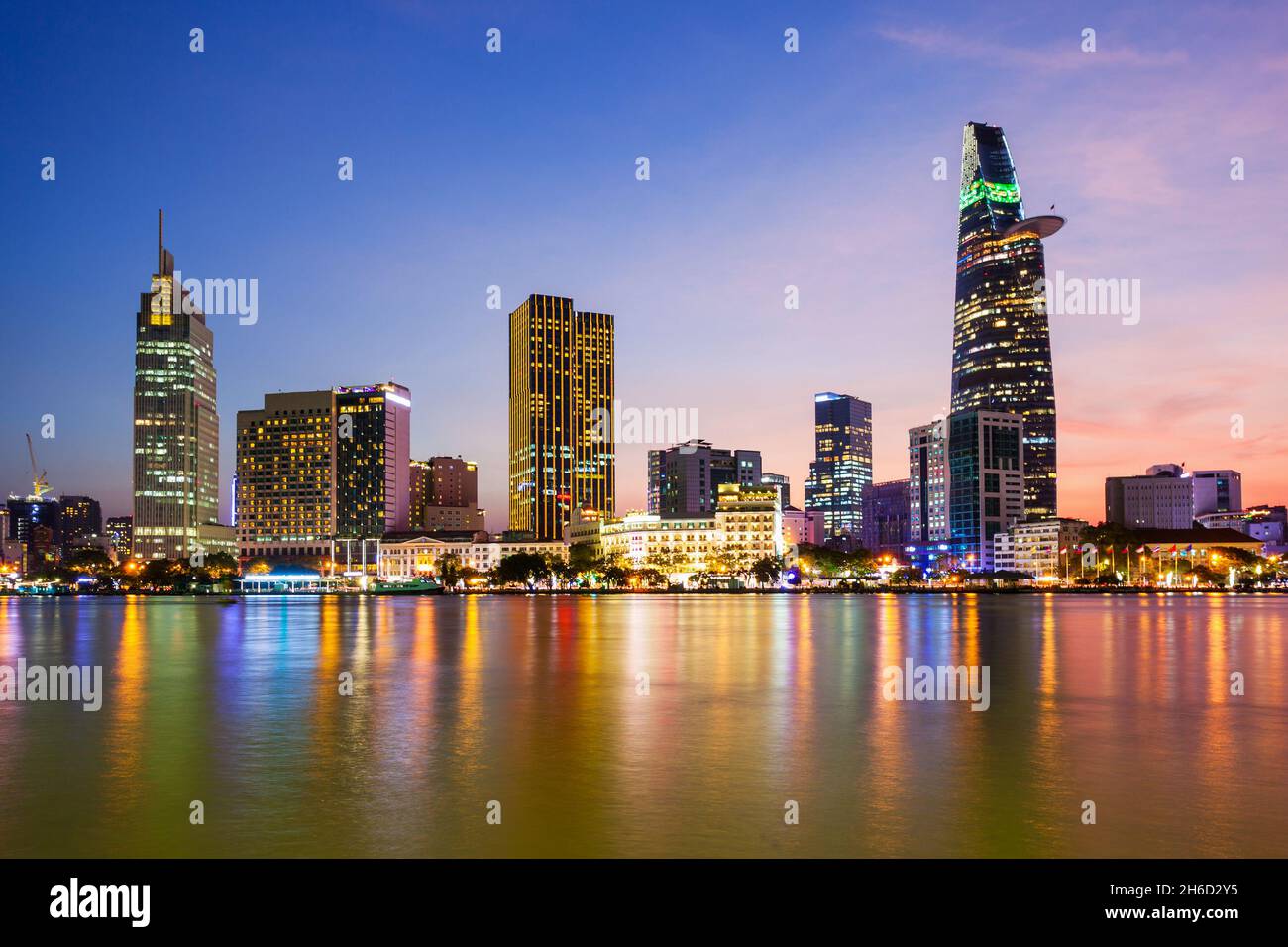 Ho Chi Minh City Skyline Aerial Panoramic View At Night. Ho Chi Minh Is ...