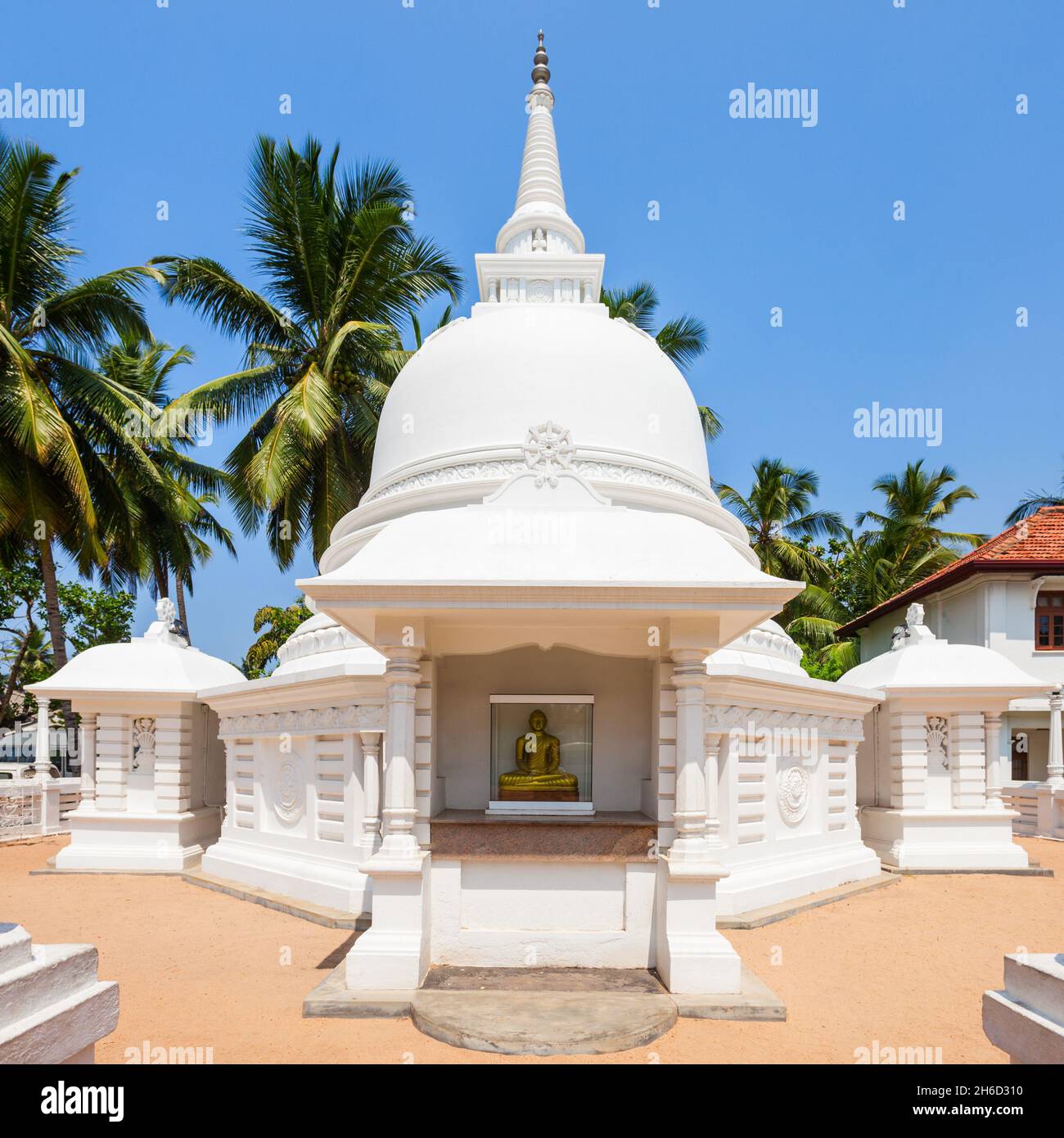Abhayasekararama Temple is a buddhist temple in Negombo. Negombo is a major city on the west coast of Sri Lanka. Stock Photo