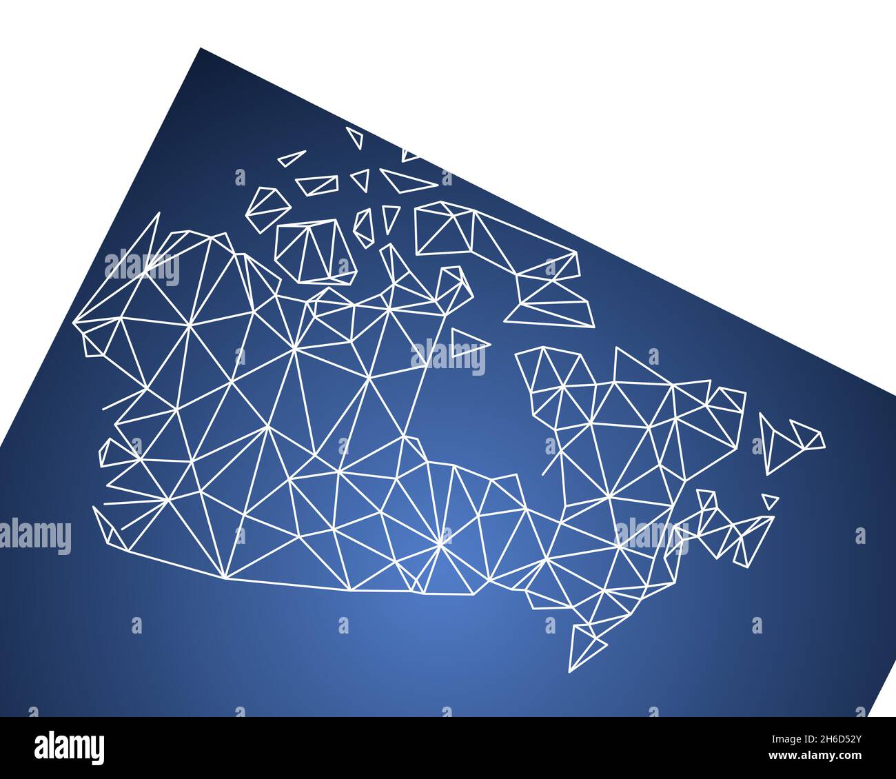 Canada polygon map. Low poly modern style vector map of Canada with connecting dots network. Stock Vector