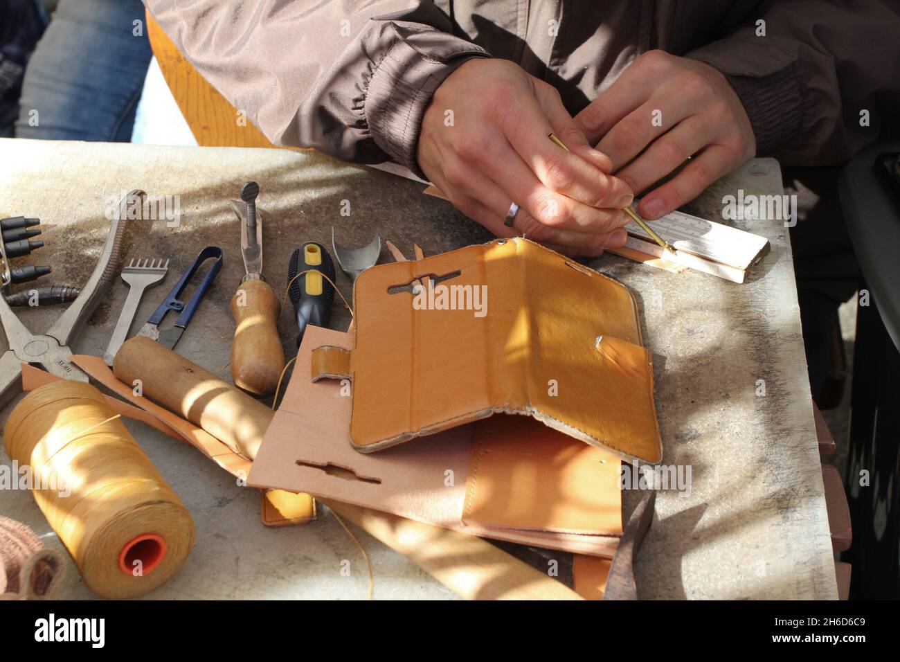 Handmade leather goods hi-res stock photography and images - Alamy