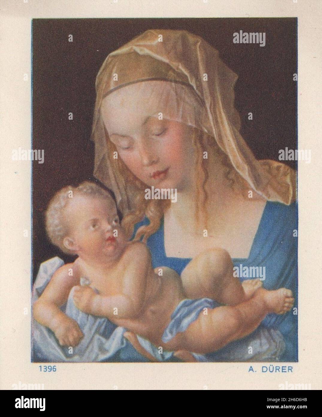Madonna & Child O Holy Card, the Angelus Prayer 