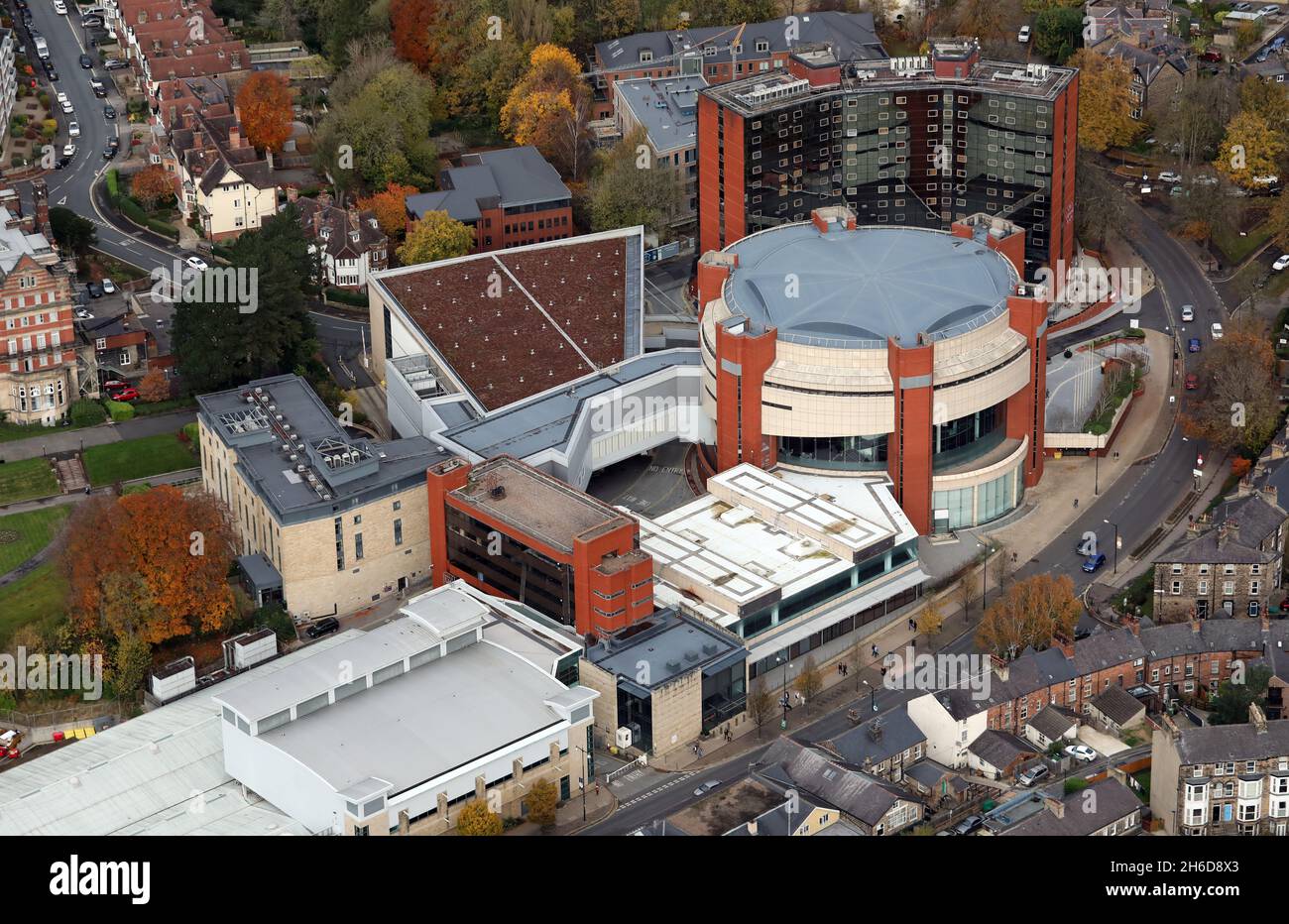 aerial view of Harrogate Convention Centre, Harrogate, North Yorkshire