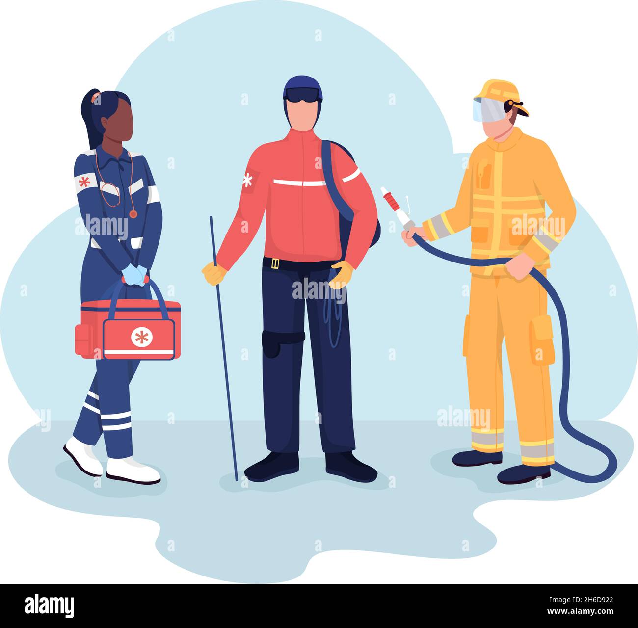 Rescuers 2D vector isolated illustration Stock Vector Image & Art - Alamy