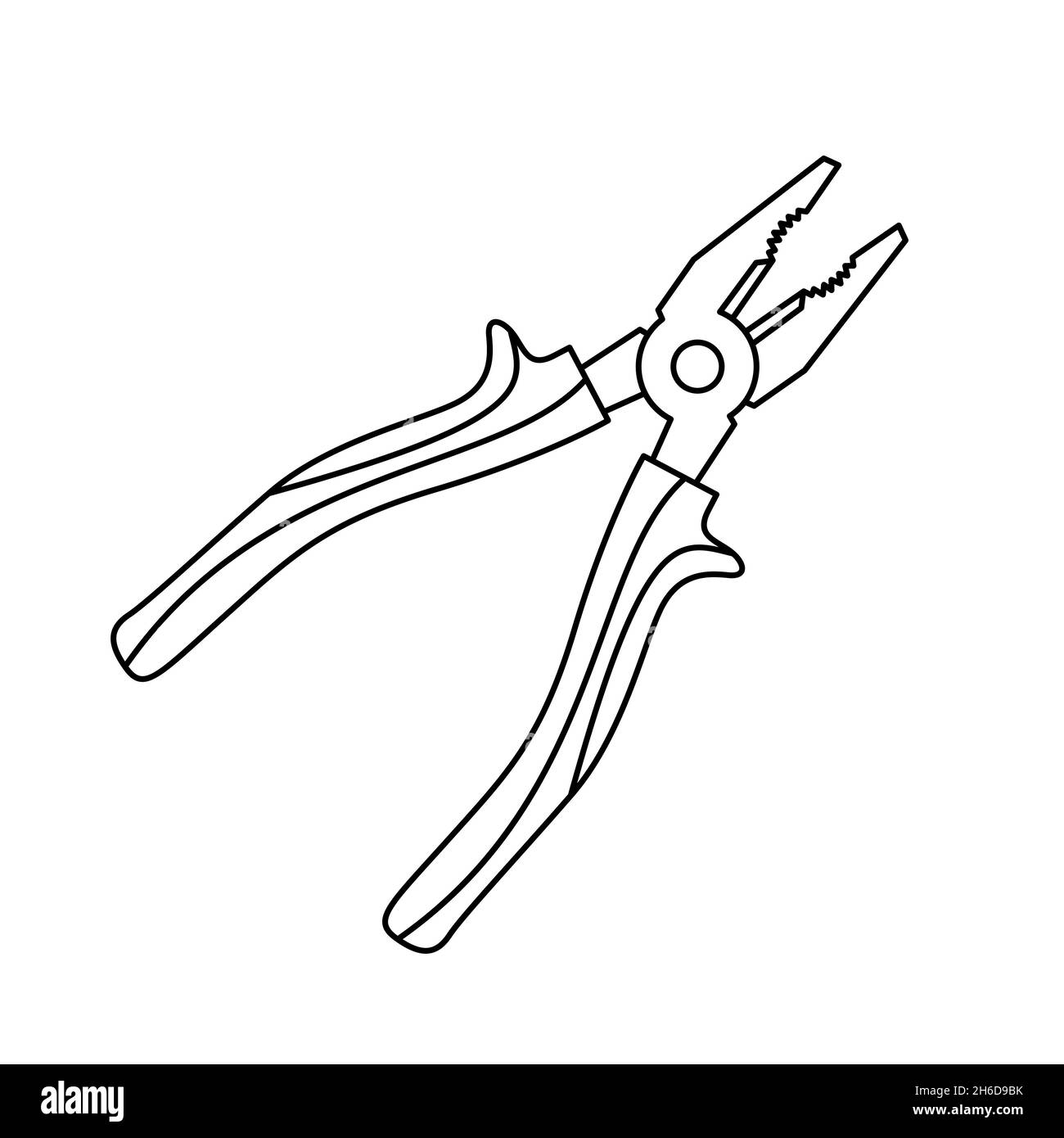 Pliers icon. Hand tool linear icon. Vector illustration. Black pliers icon Stock Vector